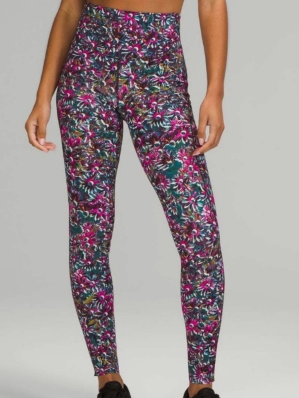 lululemon athletica Floral Electric Base Pace Fleece High-Rise Leggings
